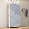 HAUSS SPOLE Kleiderschrank mit Schubladen Kinderkleiderschrank Drehtürenschrank mit Kleiderstange Bild 4