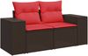 vidaXL Sofa Set 7 pcs Braun und Rot Polyrattan und Stahl 3448841 Bild 2