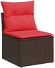 vidaXL Sofa Set 7 pcs Braun und Rot Polyrattan und Stahl 3448841 Bild 3