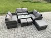 Fimous Gartenmöbel-Sets 7 Stücke Polyrattan Möbel Sofa Sets mit Rechteckiger Couchtisch Loveseat Sofa 3 Hockern Bild 2