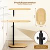 JOYOLEDER Beistelltisch C-Förmiger Beistelltisch, Höhenverstellbar Couchtisch, 360° Drehbarer (Wohnzimmer Sofatisch, Bambus Tischplatte Mit Metallgestell, C-Sofa Klein Kaffeetisch Nachttisch Betttisch) Bild 2