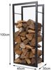 Kaminholzregal für innnen, Stahl Schwarz - Höhe 100cm Breite 45cm Bild 3
