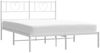 vidaXL Bettgestell mit Kopfteil Metall Weiß 140x190 cm 355512 Bild 3