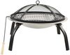 2in1 Feuerschale und Grill mit Schürhaken, Edelstahl Silber/Schwarz, 56 x 56 x 49 cm Bild 2