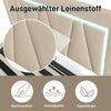 Polsterbett, Leinen mit LED & USB-Anschluss/Typ C, Stauraum & Lattenrost, 160x200 cm, Beige, ohne Matratze Bild 4
