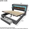 Polsterbett 140×200 cm mit hydraulischem Bettkasten, LED, USB/USB-C, Stauraum-Kopfteil, Grau, ohne Matratze Bild 5