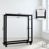 Kaminholzregal innen Metall SATLO - mit Rollen Brennholzregal innen Kaminholzständer Kaminholzhalter Feuerholzregal Innen Schwarz, 25x100x100cm Bild 3