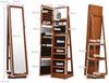 2 in 1 Schmuckschrank & Leiterregal aus Holz mit Ganzkörperspiegel 39 x 39 x 161 cm Braun Bild 3