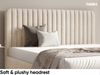 MEBLINI Polsterbett 140x200 mit Lattenrost ohne Matratze – BRIATORE – Beige Samt – Doppelbett mit Bettkasten - Stauraumbett - Kopfteil Bett mit Stauraum Bild 4