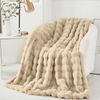 Wohndecke Kuscheldecke Kaninchen Warme Weiche Doppelseitig Decke Couch Bett Sofa, LMaxhome, (1St)750G/M² Cozy Kunstfell Überwurfdecke Schlafzimmer Büro Wohnzimmer Bild 5