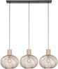 Pendelleuchte GILA 3-flammig mit Gitter Lampenschirmen Beige, Breite 120cm Bild 2