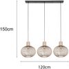 Pendelleuchte GILA 3-flammig mit Gitter Lampenschirmen Beige, Breite 120cm Bild 4