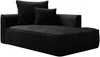 Vente-unique - PINETA Chaise longue SamtStoff Schwarz - B 115 cm x H 67 cm x L 180 cm Bild 4