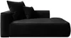 Vente-unique - PINETA Chaise longue SamtStoff Schwarz - B 115 cm x H 67 cm x L 180 cm Bild 3