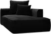 Vente-unique - PINETA Chaise longue SamtStoff Schwarz - B 115 cm x H 67 cm x L 180 cm Bild 5