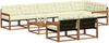 vidaXL Outdoor-Sofagarnitur mit Kissen 9 pcs Natur und Creme 3369593 Bild 3