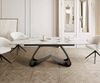 Esstisch Edge 180-220x100 Keramik Calacatta Luxe Weiß-Gold-Grau W-Gestell Schwarz ausziehbar Bild 2