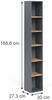 Hochregal Viktor Anthrazit/Goldkraft Eiche 30 x 188.6 cm Vicco Bild 2