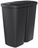 Spetebo Mülleimer Duo Abfalleimer eckig 45 Liter - schwarz, Kunststoff Mülleimer mit 2 Deckelöffnungen Bild 5