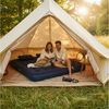 Avenli Luftmatratze Luftbett Camping für 2-3 Personen mit Pumpe & 2 Kissen 203x183x22cm, (aufblasbar Ideal als Reisebett oder Isomatte, 1-St, Set mit Luftpumpe und Kissen), Indoor und Outdoor mit beflockter Oberfläche Bild 2