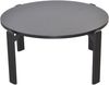 Klassicher Couchtisch mit Massivholz Beinen, rund, schwarz Bild 3