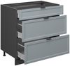 Küchenunterschrank Fame-Line Hellblau-grau 80 cm mit 3 Schubladen, AP Marmor Vicco Bild 5