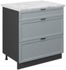 Küchenunterschrank Fame-Line Hellblau-grau 80 cm mit 3 Schubladen, AP Marmor Vicco Bild 1