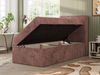 TILIO Jugendbett 90x200 mit Bettkasten - Boxspringbett mit 7-Zonen-Taschenfederkernmatratze, hohes Kopfteil, Einzelbett mit Stauraum - Rosa Cordstoff - H4 - Rechts Bild 3