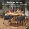 STEELSØN 'Tarian' Gartenstuhl im Rope Design, 4er-Set, dunkelgrau, Loungesessel bis 120 kg belastbar, inkl. Sitzkissen, wetterfest & höhenverstellbar Bild 4