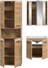 Badkombination (B/H/T: 135x185x46 cm) in Artisan Oak Nachbildung und Artisan Oak Nachbildung Bild 3