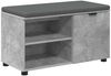vidaXL Flurbank mit Kissen mit Regal mit Tür Betongrau 80 x 38 x 46 cm 891507 Bild 2
