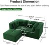 Flieks 2-Sitzer Modulares Sofa mit Hocker, Cloud Sofa Cord rahmenlos, Lounge Sofa bodennah, mit breiten Armlehnen, Grün Bild 4