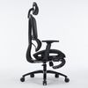 Bürostuhl in moderner Mesh-Optik mit Fußstütze ergonomischer Drehstuhl mit Nacken und Lordosenstütze - Gamingstuhl mit atmungsaktiver Netzrückenlehne und Wippfunktion Schwarz Bild 5
