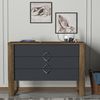Dmora Kommode Jova, Mehrzweckkommode, Schlafzimmerkommode, Schrank mit Schubladen, 110x45 h76 cm, Walnuss und Anthrazit Bild 2