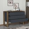 Dmora Kommode Jova, Mehrzweckkommode, Schlafzimmerkommode, Schrank mit Schubladen, 110x45 h76 cm, Walnuss und Anthrazit Bild 5
