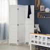 3 fach Paravent Raumteiler Holz Trennwand spanische Wand Sichtschutz weiß Bild 2