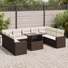vidaXL 10-tlg. Garten-Sofagarnitur mit Kissen Braun Poly Rattan 3326384 Bild 1