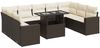 vidaXL 10-tlg. Garten-Sofagarnitur mit Kissen Braun Poly Rattan 3326384 Bild 2