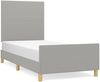 vidaXL Polsterbett mit hohem Kopfteil Stoff Hellgrau 100x200 cm Bild 2