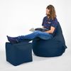 Green Bean® Sitzsack-Hocker 40x40x40cm mit EPS-Perlen Füllung - Sitz-Pouf für Sitzsäcke - Sitzhocker für Kinder und Erwachsene - Dunkelblau Bild 3