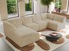 Modulares XXL-Ecksofa MODARO 5M, U-Form, Wohnlandschaft, 5-teilig, freistehend, Wohnzimmer Couch, HR-Schaumstoff - Creme Plüsch - Links Bild 4