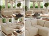Modulares XXL-Ecksofa MODARO 5M, U-Form, Wohnlandschaft, 5-teilig, freistehend, Wohnzimmer Couch, HR-Schaumstoff - Creme Plüsch - Links Bild 2