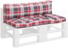 vidaXL Palettenkissen 2-tlg. Rot Karomuster Stoff 360935 Bild 3