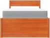 vidaXL Bett mit Schubladen und Matratze Wachsbraun 90x190 Massivholz 3281921 Bild 4