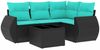 vidaXL 5-teiliges Gartensofa-Set mit Kissen, schwarzes Polyrattan 3221316 Bild 2
