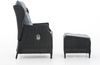 CLP Polyrattan Verstellbarer Sessel Breno inkl. Fußhocker 5mm,schwarz eisengrau Bild 5