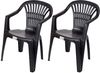 Progarden Gartenstuhl Kunststoff Anthrazit Stapelbar 2 er Set (2 St), UV-Beständig, Robust, Wetterfest, Made in Italy, Hochwertig Bild 4