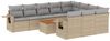 vidaXL 11-tlg. Garten-Sofagarnitur mit Kissen Beige Poly Rattan 3224743 Bild 2