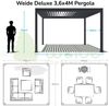 Weide E-Deluxe elektrische Pergola Voll-Aluminium 3,6x4m mit Lamellendach Ivory Sand Bild 4