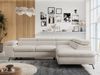 Mks Möbel 'Peter L-form' Ecksofa mit Bettfunktion, Bettkasten & einstellbaren Kopfstützen, Hellbeige, Mikrofaser, rechts Bild 4